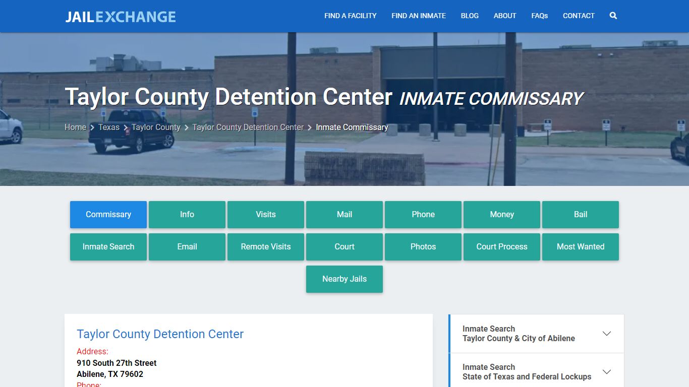 Taylor County Detention Center Inmate Commissary - Jail Exchange