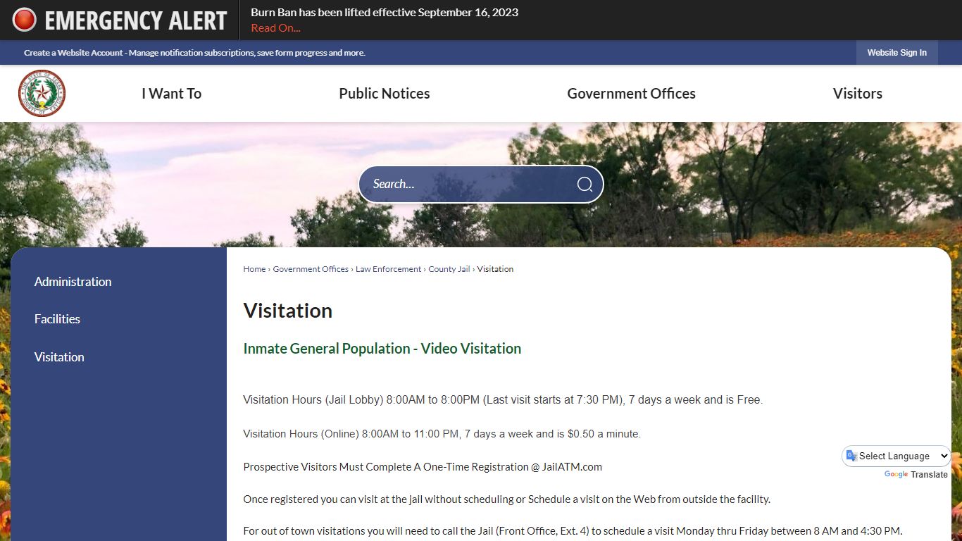 Visitation | Taylor County, TX - Official Website